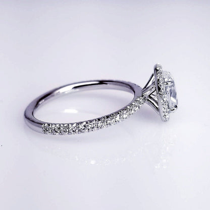 "ENGR03159" Platinum Oval Engagement Ring