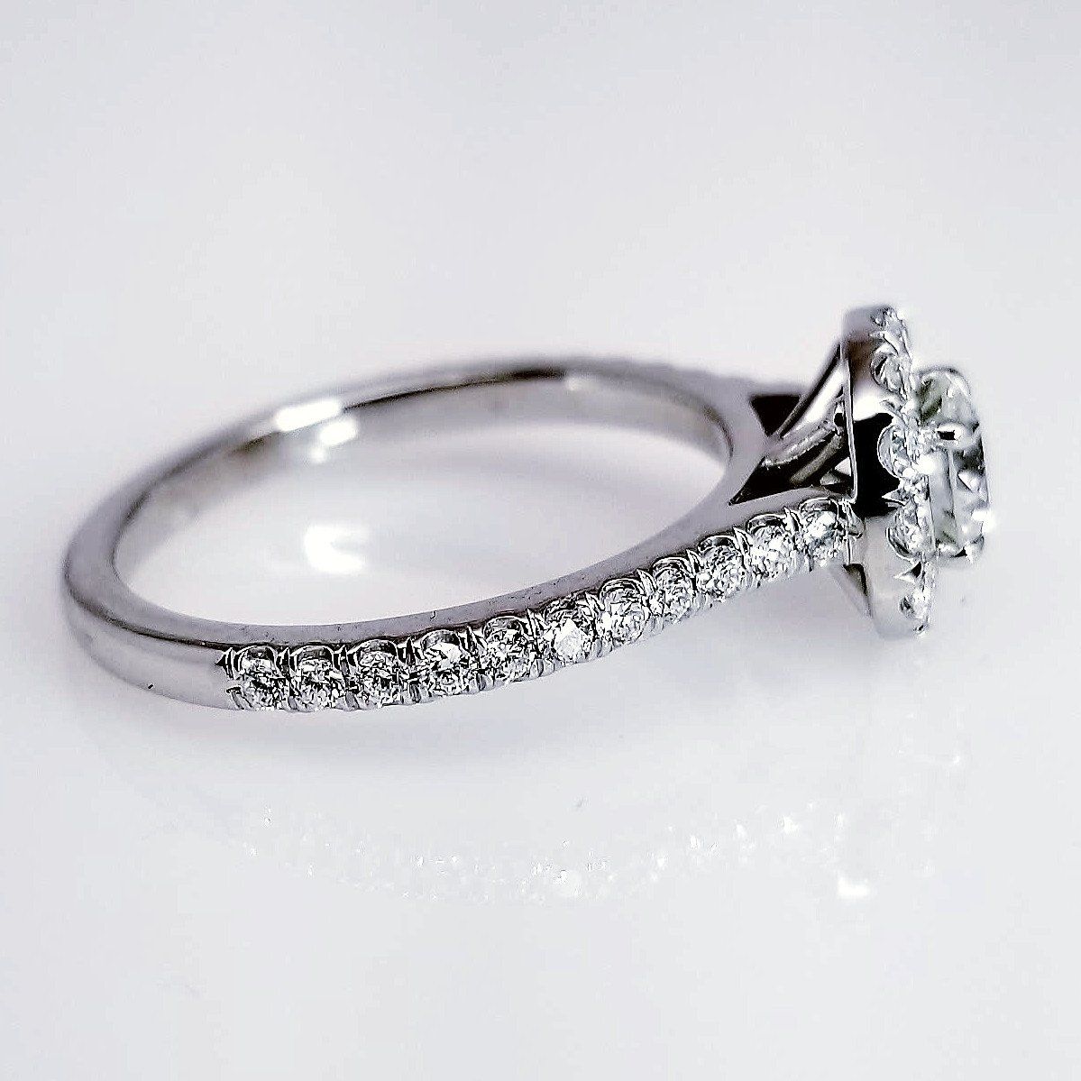 "ENGR03160" 0.41 Carat Round Diamond Halo Engagement Ring in Platinum