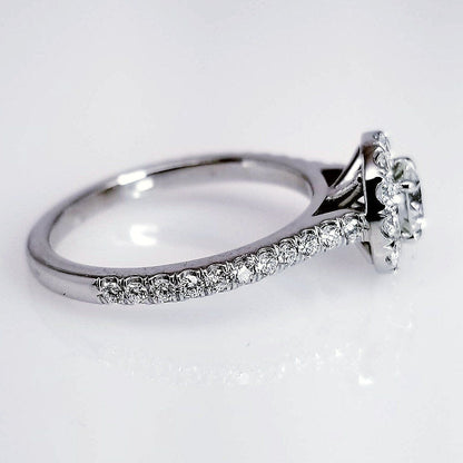 "ENGR03160" 0.41 Carat Round Diamond Halo Engagement Ring in Platinum