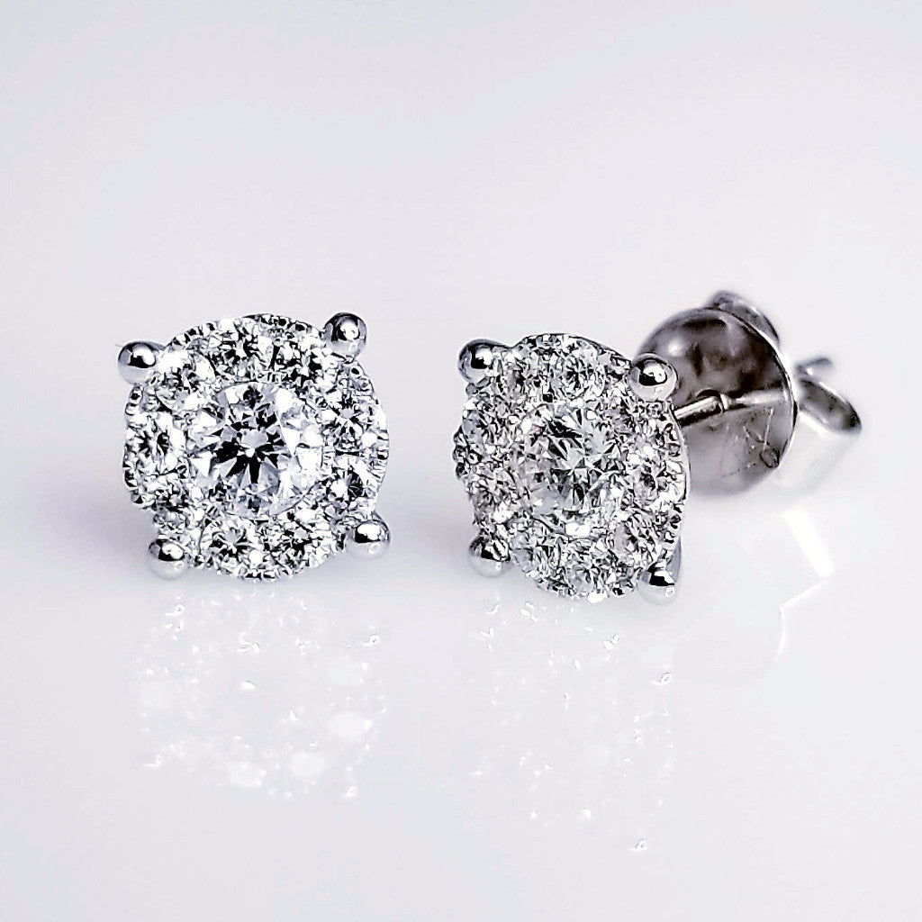 "EARR01331" Cluster Diamond Stud Earrings