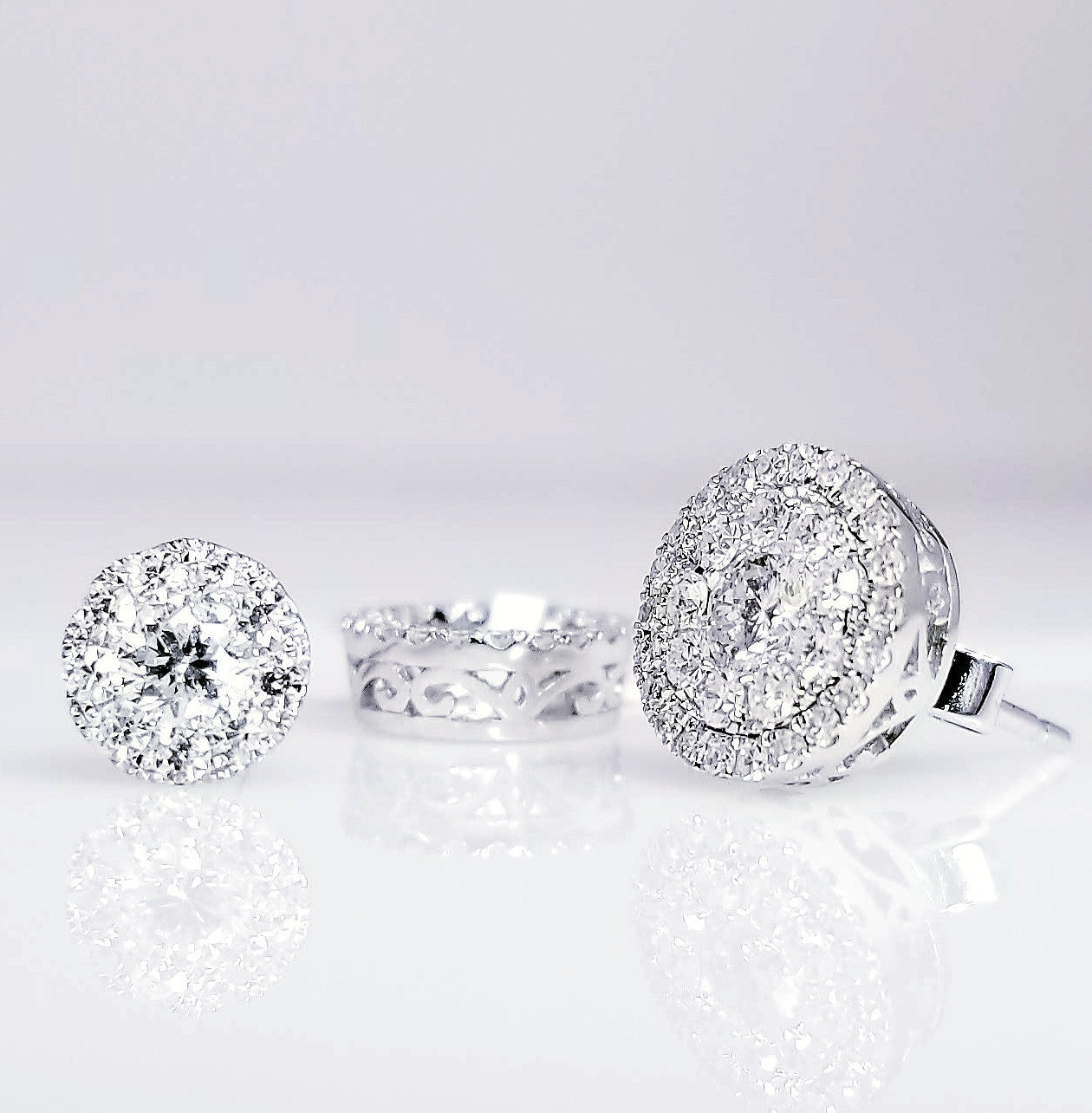 "EARR01332" Round Shape Diamond Studs