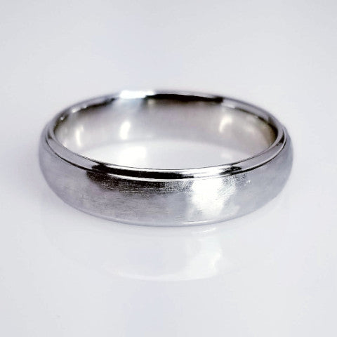 "WEDB01202" Handmade Wedding Band For Him in Platinum