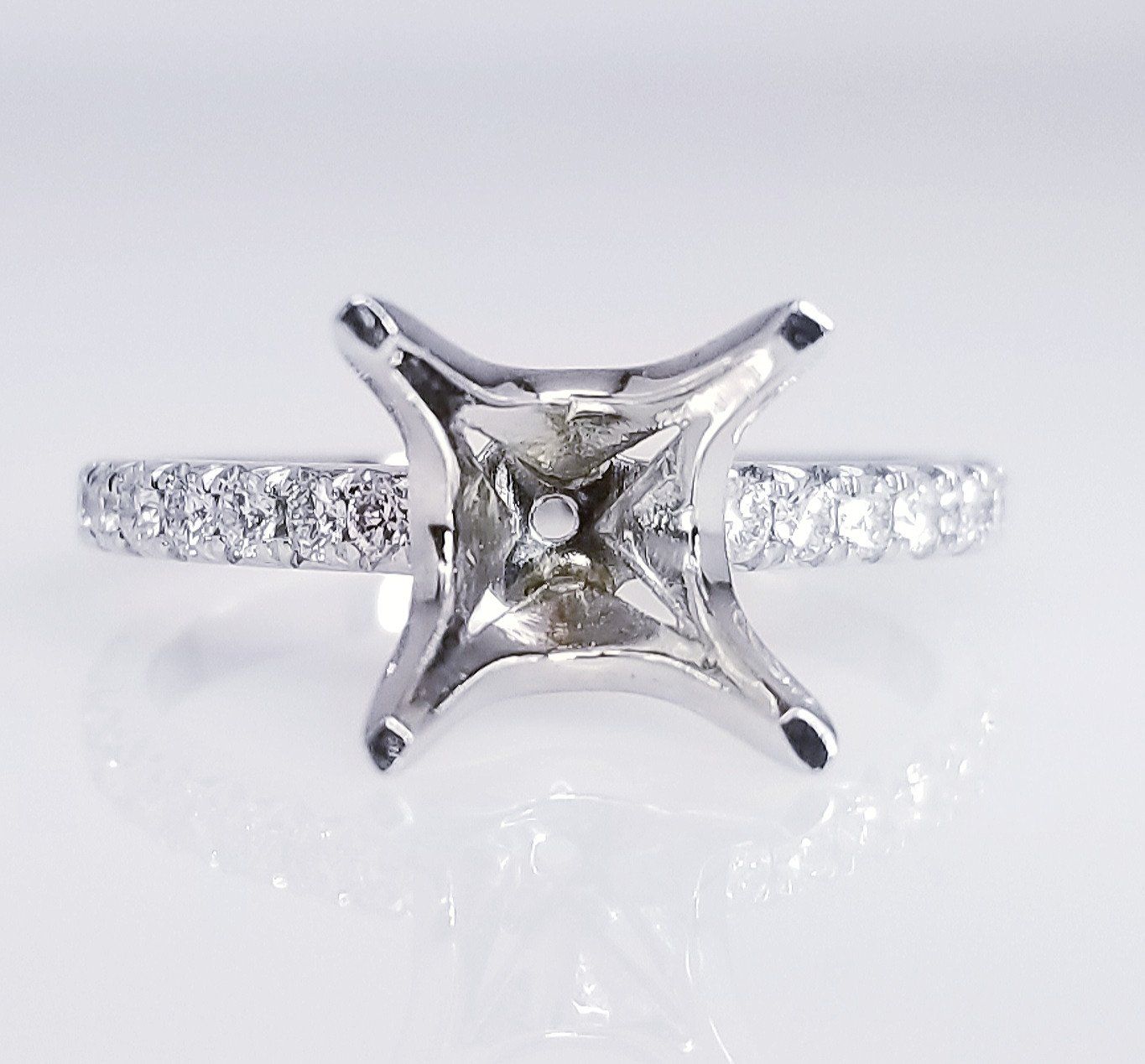 "ENGR03094" Novo Inspired Pave Diamond Engagement Ring Setting