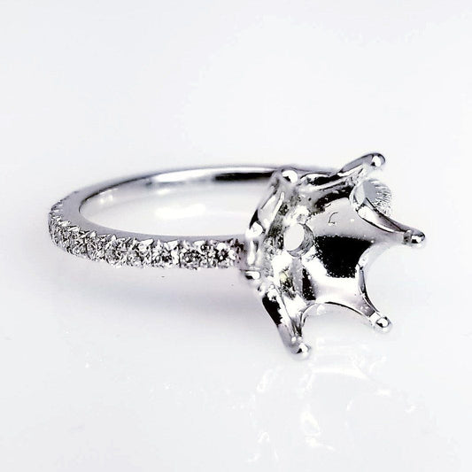 "ENGR02916SET" Low Set Round Diamond Engagement Ring Setting