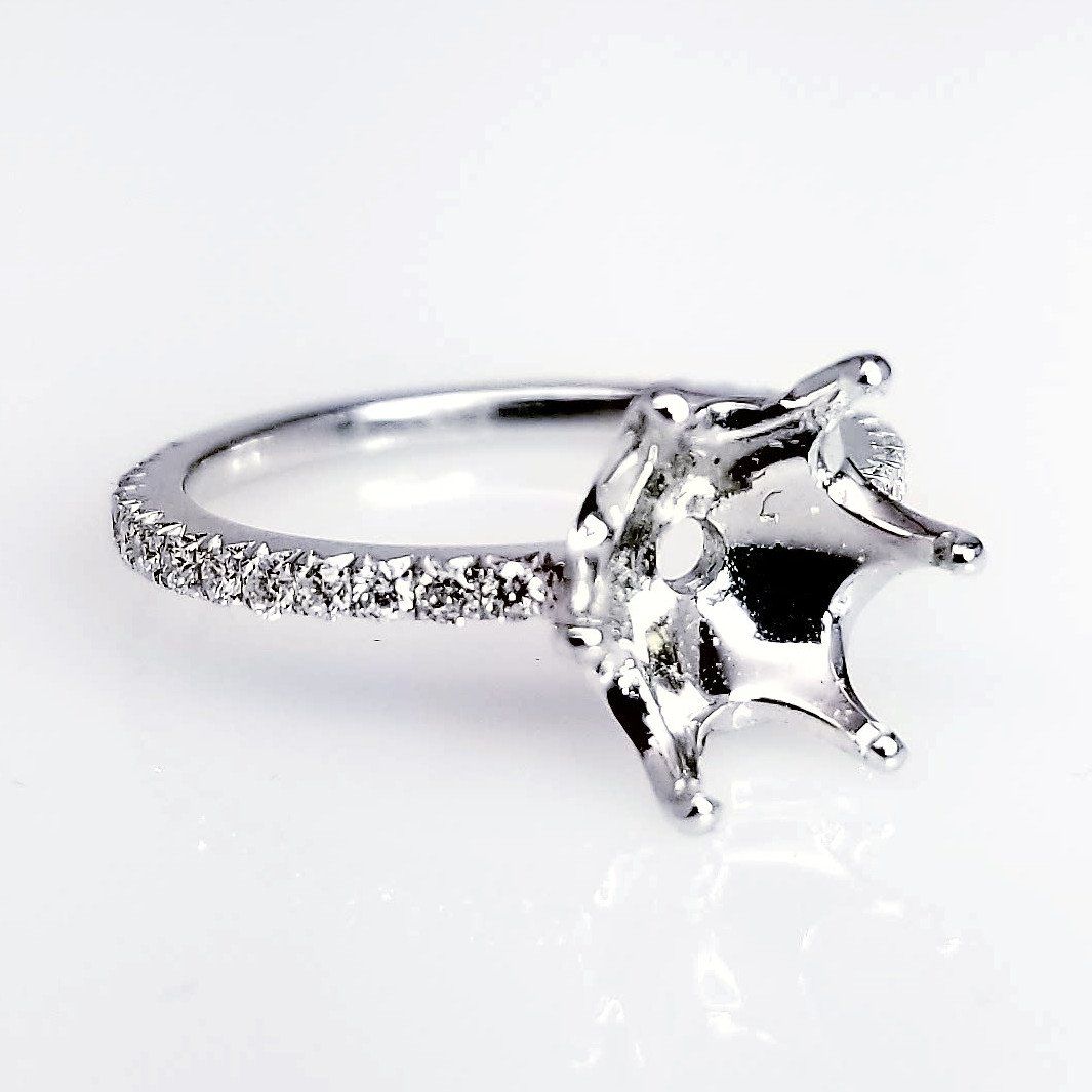 "ENGR02916SET" Low Set Round Diamond Engagement Ring Setting