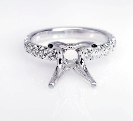 "ENGR03038" Cut Down Pave Diamond Engagement Ring Setting