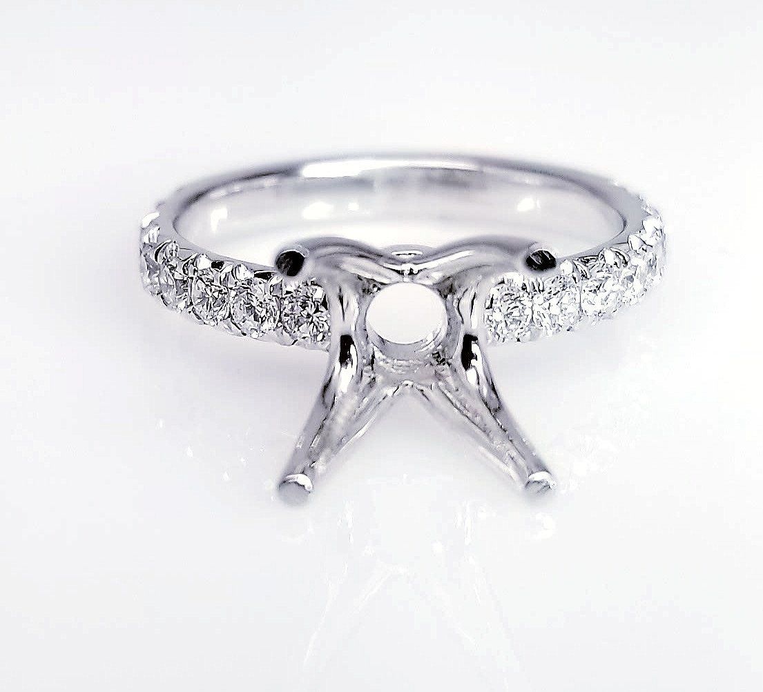 "ENGR03038" Cut Down Pave Diamond Engagement Ring Setting