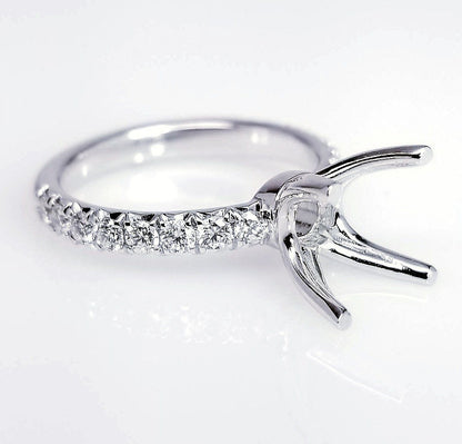 "ENGR03038" Cut Down Pave Diamond Engagement Ring Setting