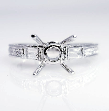 "ENGR01486" Antique Inspired Diamond Engagement Ring Setting