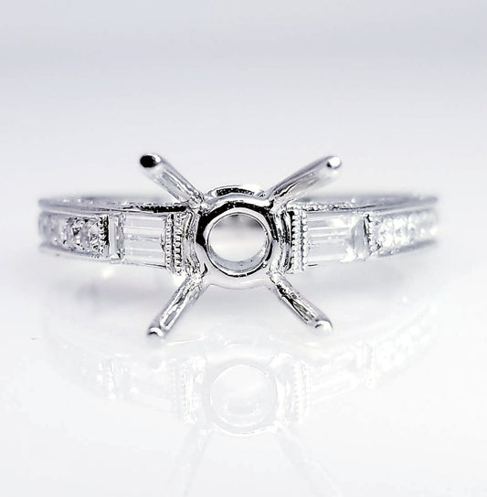 "ENGR01486" Antique Inspired Diamond Engagement Ring Setting