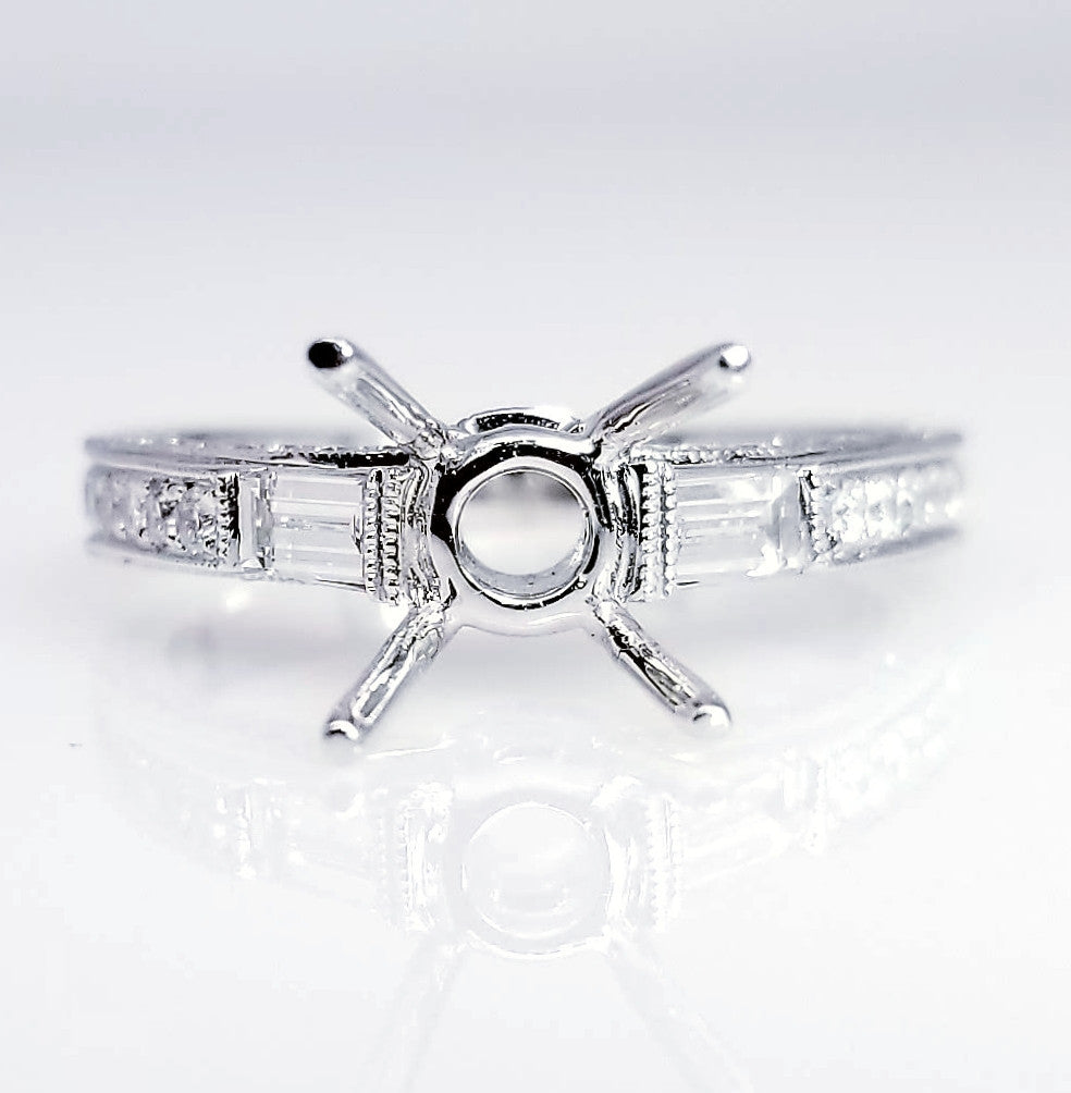 "ENGR01486" Antique Inspired Diamond Engagement Ring Setting