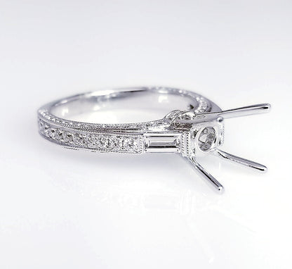 "ENGR01486" Antique Inspired Diamond Engagement Ring Setting