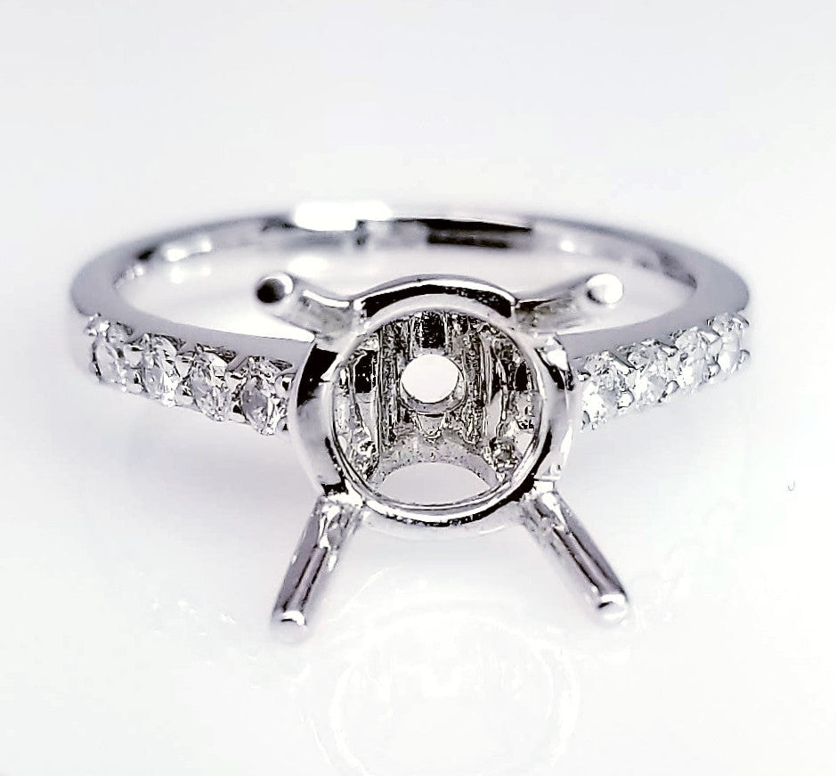 "ENGR01622" Solitaire Pave Diamond Engagement Ring Setting