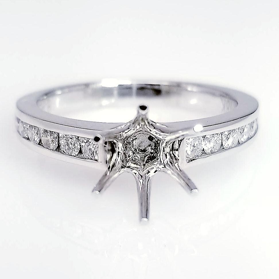 "ENGR02849" Channel Set Diamond Engagement Ring Setting With Six Prongs