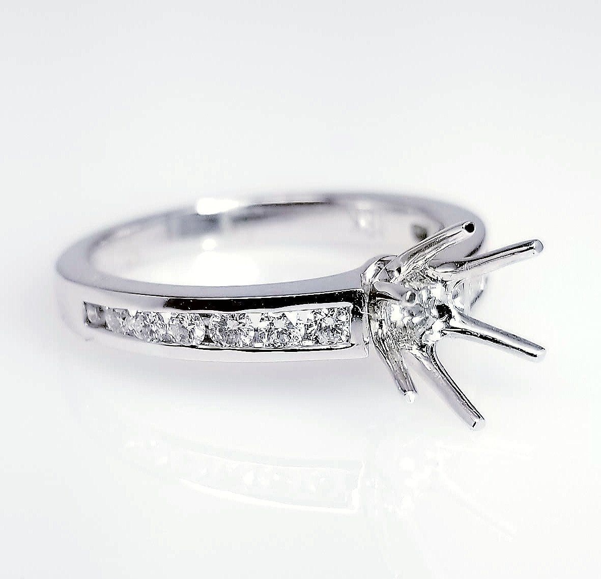 "ENGR02849" Channel Set Diamond Engagement Ring Setting With Six Prongs
