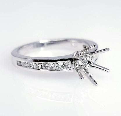 "ENGR02849" Channel Set Diamond Engagement Ring Setting With Six Prongs