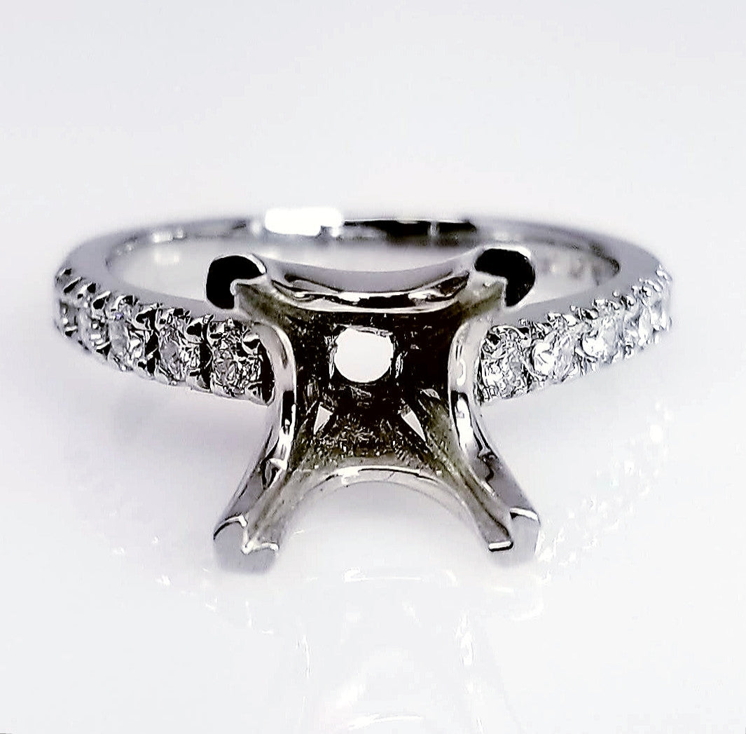 "ENGR02213" French Pave Diamond Engagement Ring Setting