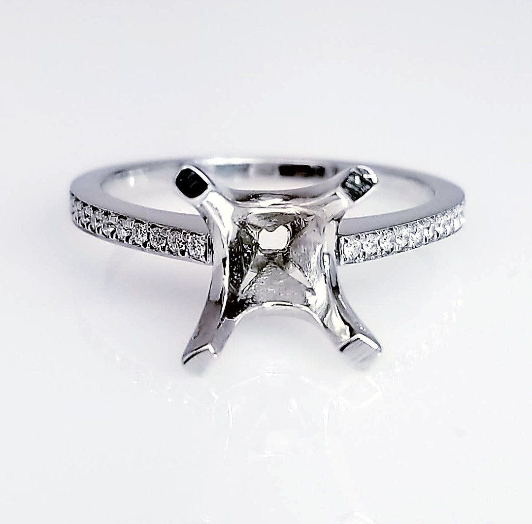 "ENGR02666" Delicate Pave Diamond Engagement Ring Setting