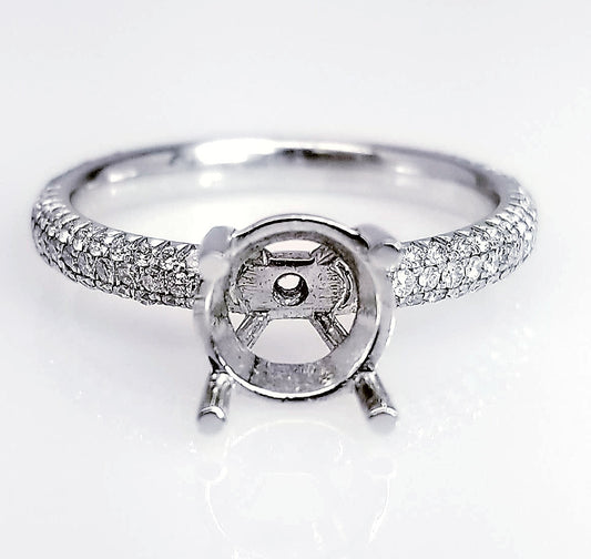 "ENGR02474" Three Row Royal Pave Diamond Engagement Ring Setting