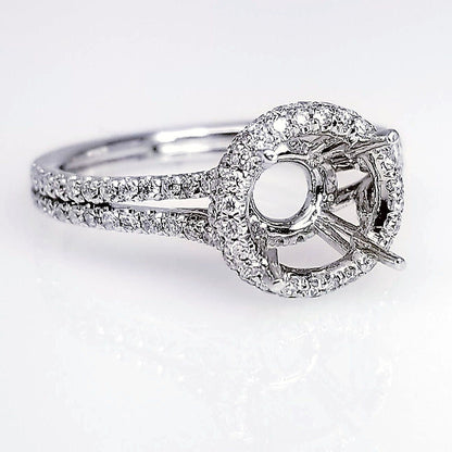 "ENGR03173" Halo Diamond Setting With Split Shank