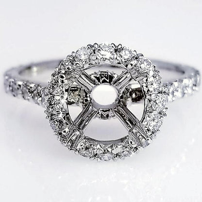 "ENGR03172" Round Halo Diamond Engagement Ring Setting