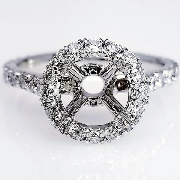 "ENGR03172" Round Halo Diamond Engagement Ring Setting