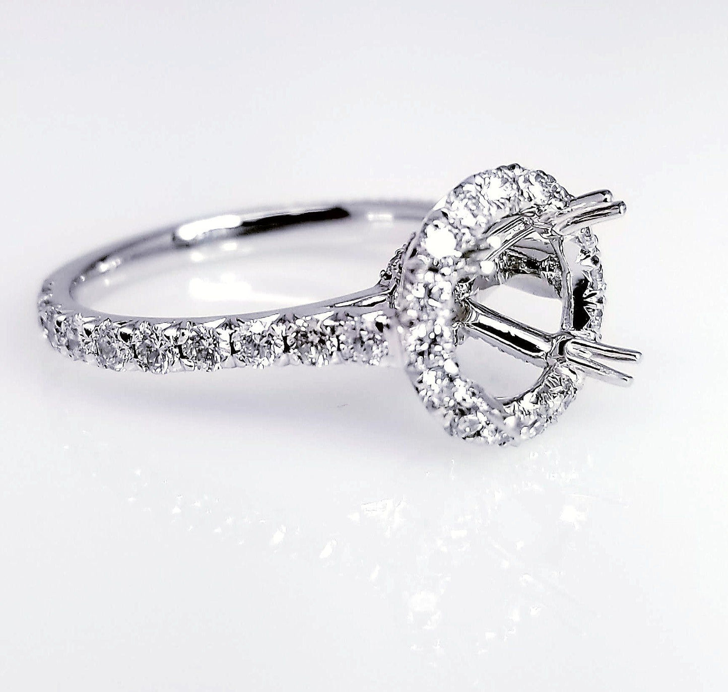 "ENGR03172" Round Halo Diamond Engagement Ring Setting