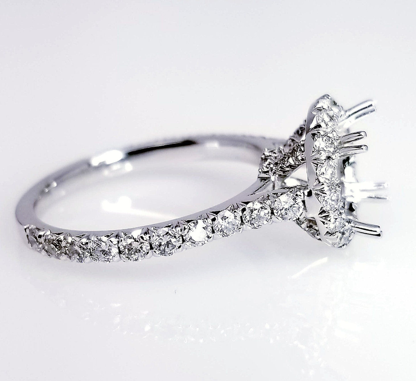 "ENGR03172" Round Halo Diamond Engagement Ring Setting