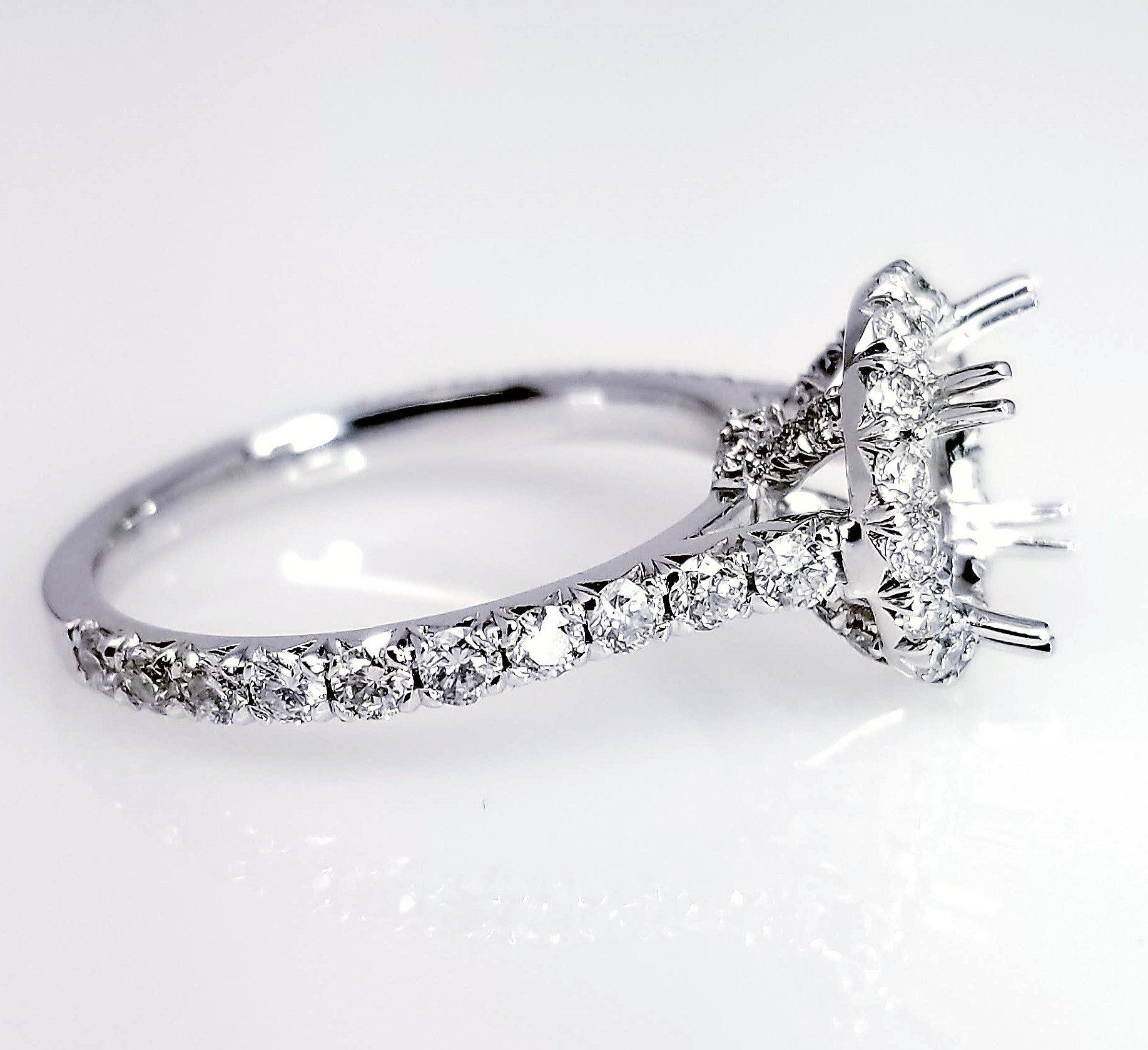 "ENGR03172" Round Halo Diamond Engagement Ring Setting