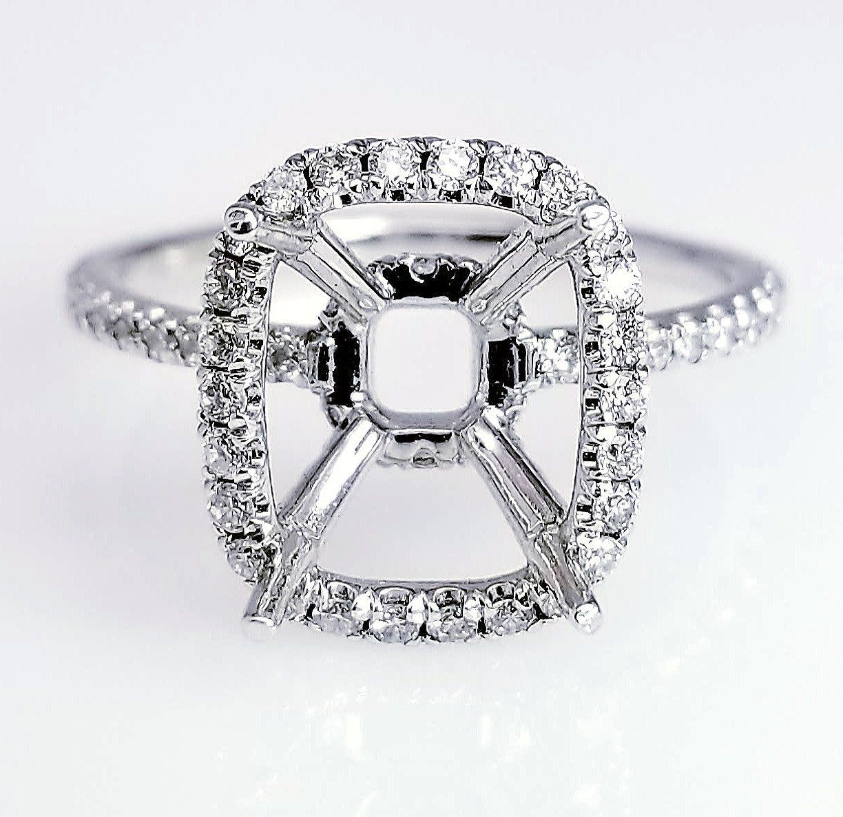 "ENGR03170" Delicate Diamond Halo Engagement Ring Setting