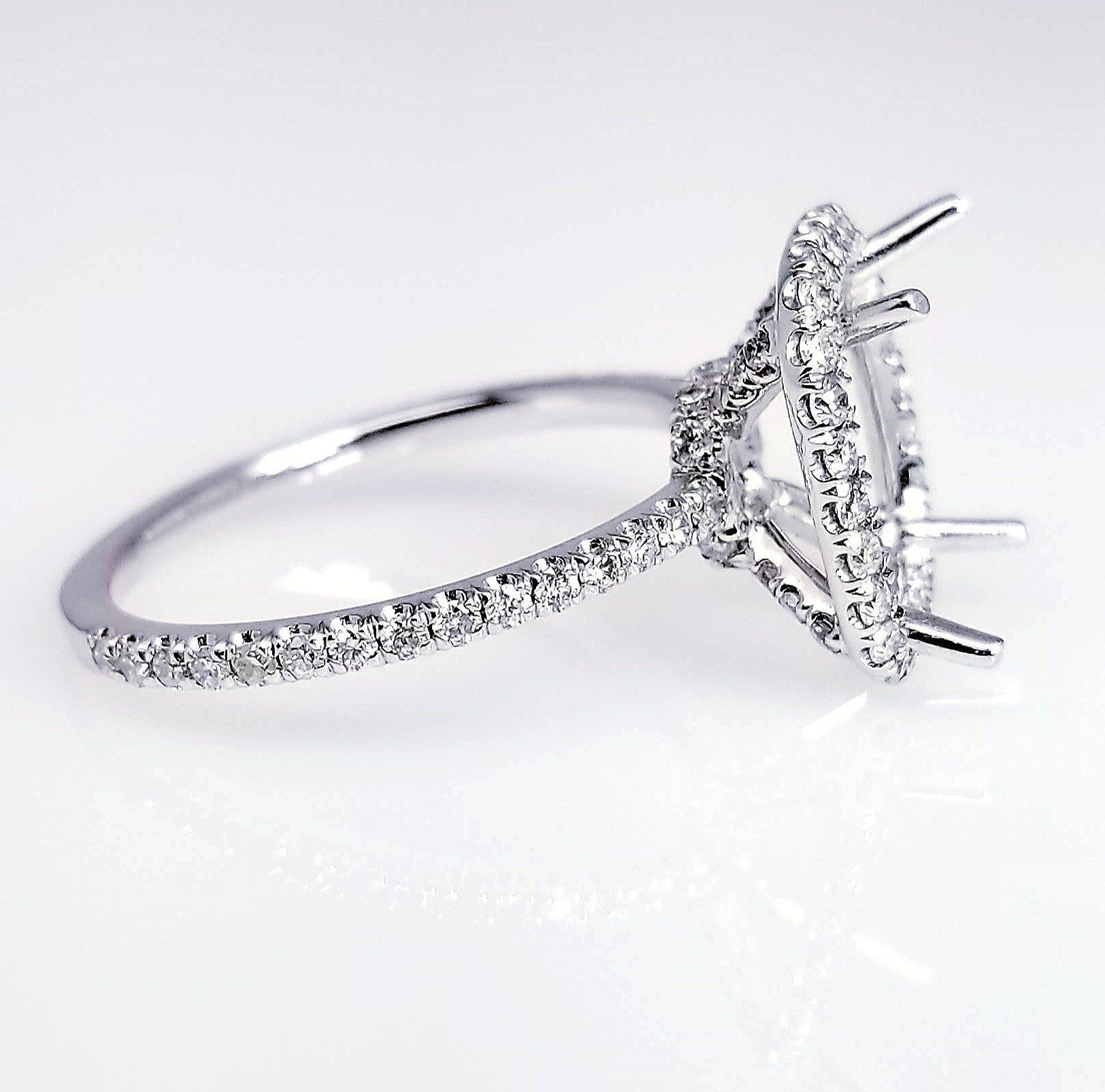 "ENGR03170" Delicate Diamond Halo Engagement Ring Setting