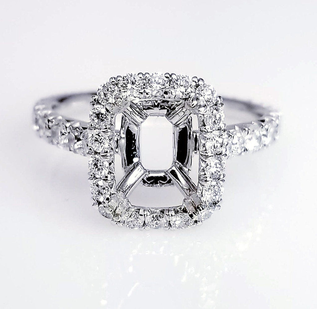Raquel Hidden Halo French Pave Open Gallery Engagement Ring - Numined