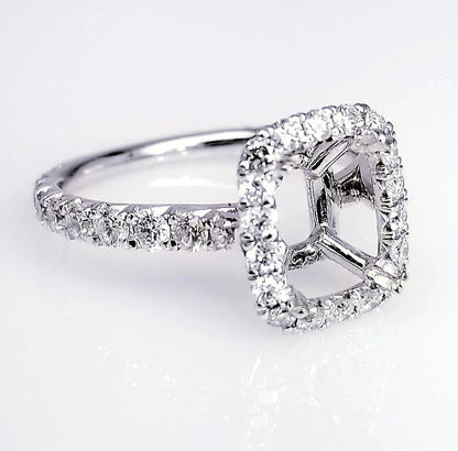 "ENGR03170" French Pave Diamond Halo Engagement Ring Setting
