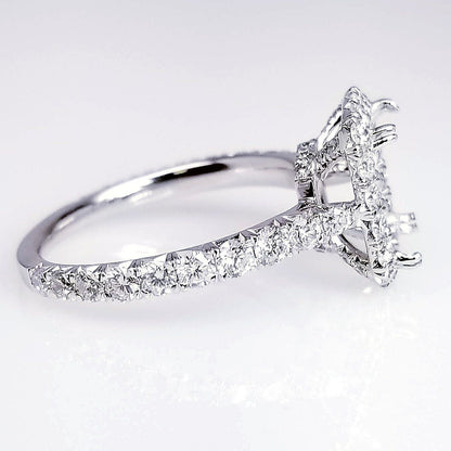 "ENGR03170" French Pave Diamond Halo Engagement Ring Setting