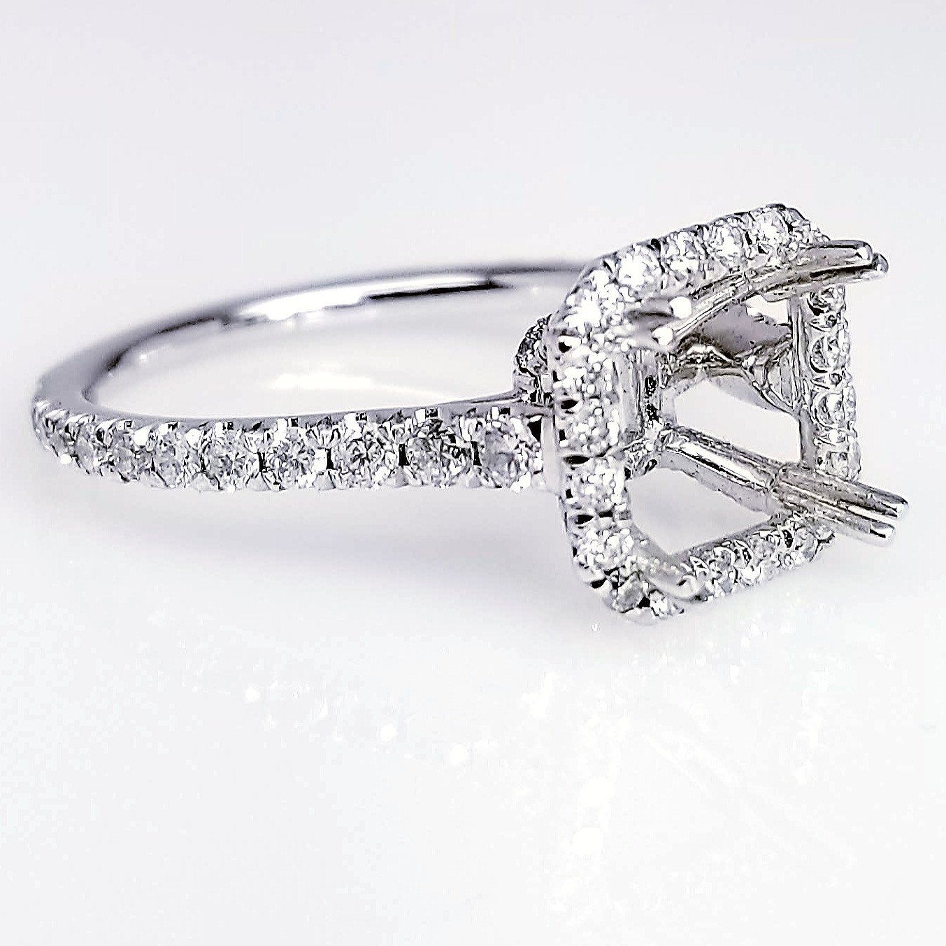 "ENGR03174" Double Prong Scoop Pave Diamond Engagement Ring Setting