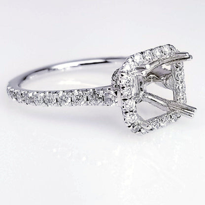 "ENGR03174" Double Prong Scoop Pave Diamond Engagement Ring Setting