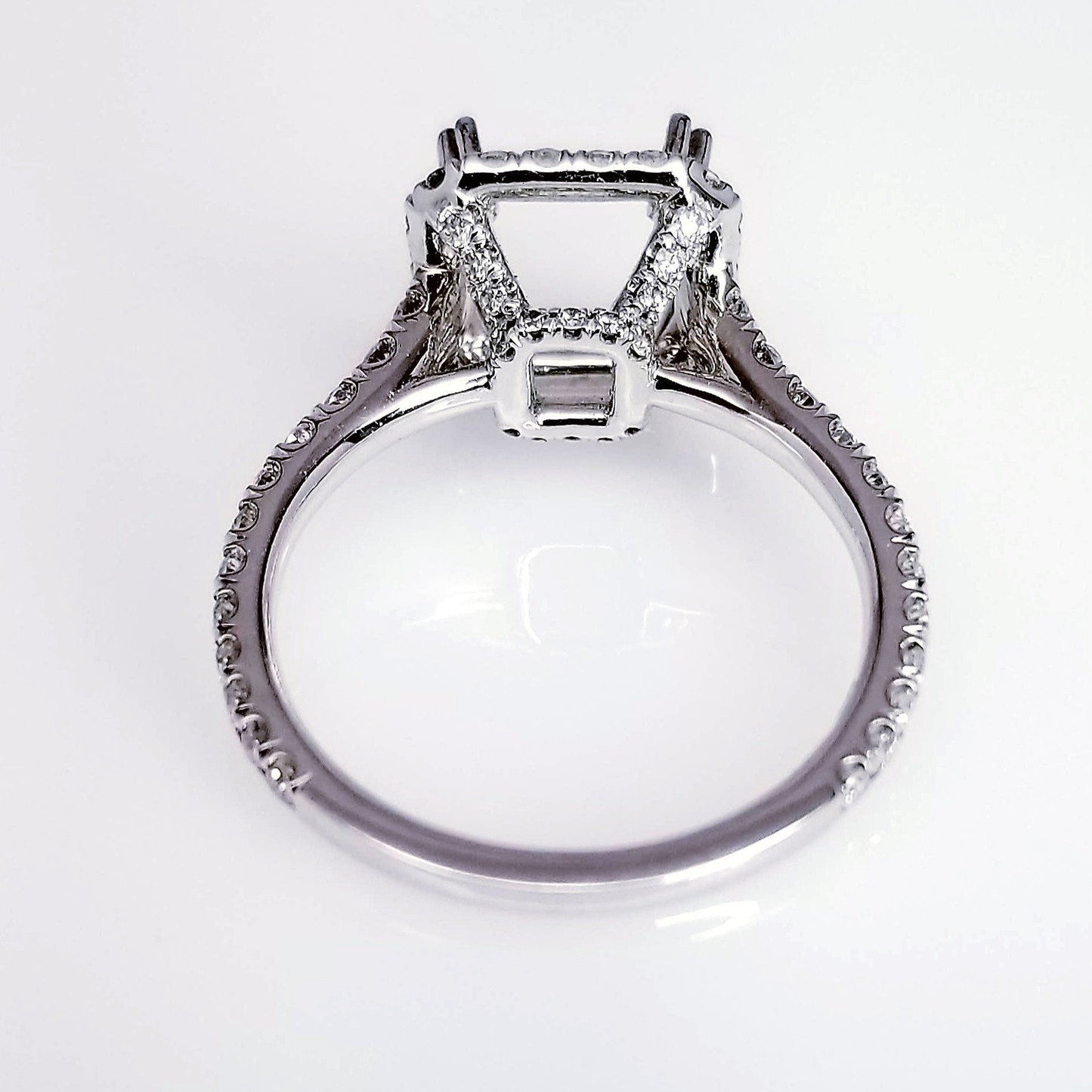 "ENGR03174" Double Prong Scoop Pave Diamond Engagement Ring Setting