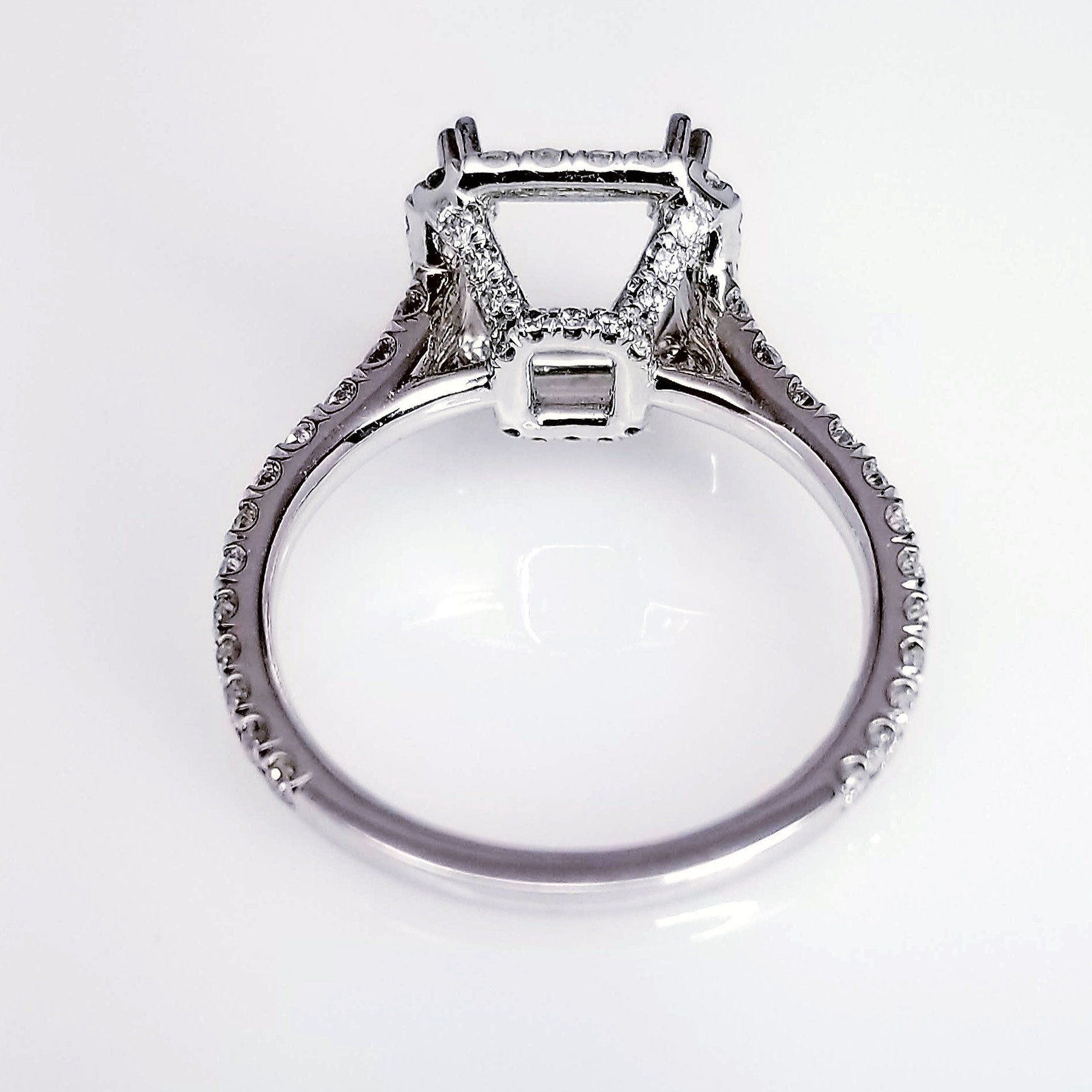 "ENGR03174" Double Prong Scoop Pave Diamond Engagement Ring Setting