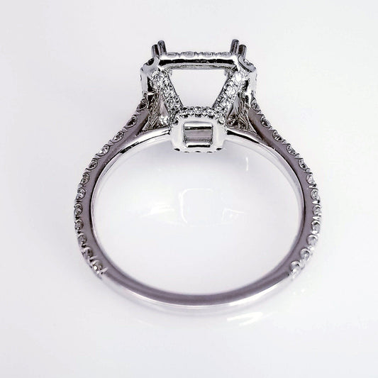 "ENGR03174" Double Prong Scoop Pave Diamond Engagement Ring Setting