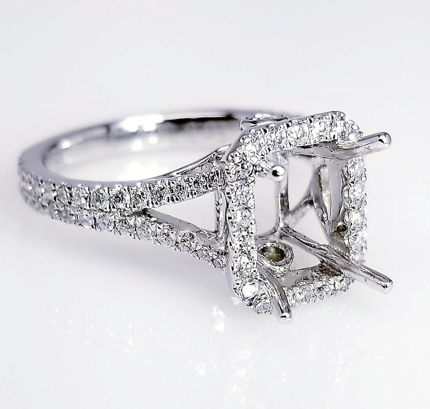 "ENGR03171" Secret Diamond Split Shank Engagement Ring Setting