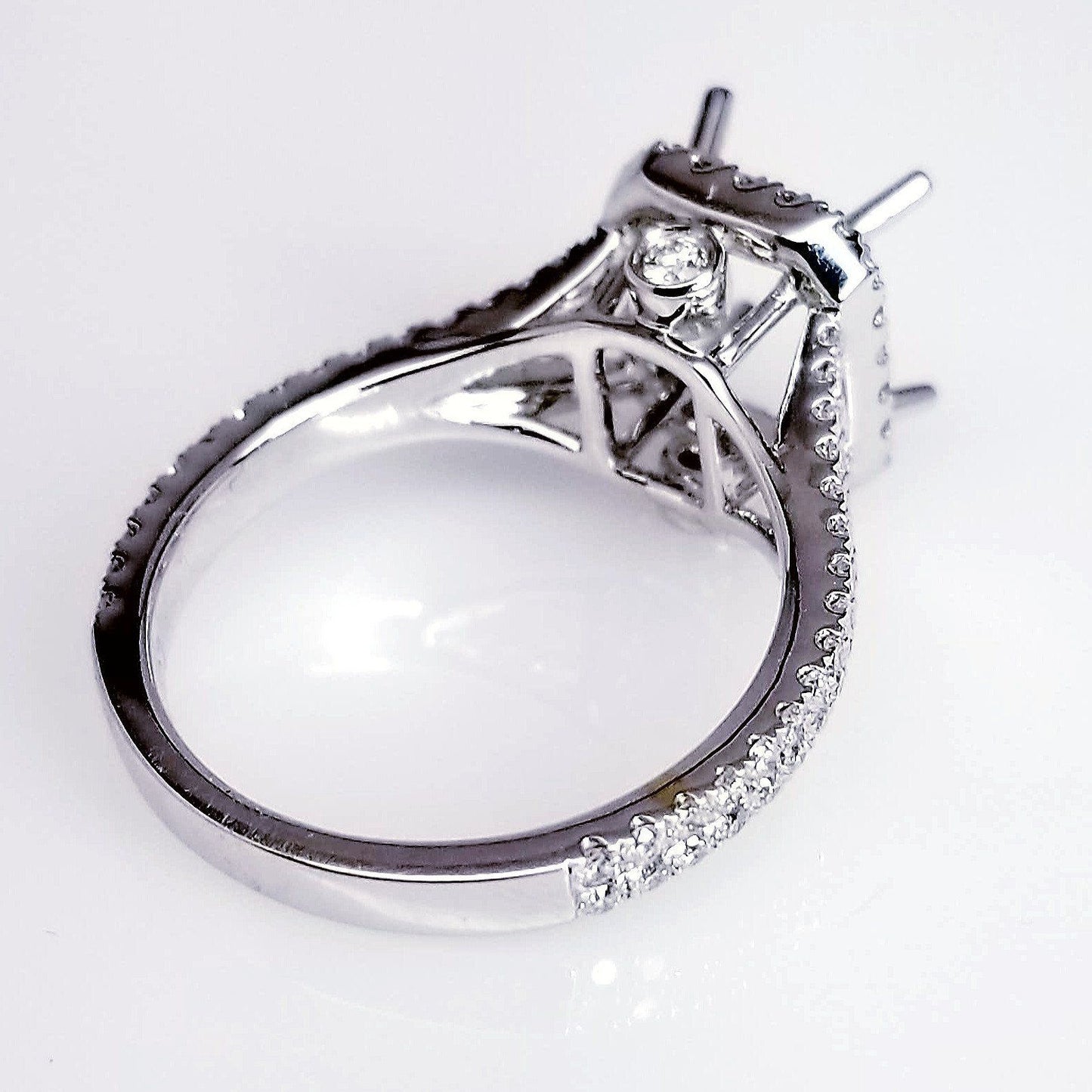"ENGR03171" Secret Diamond Split Shank Engagement Ring Setting