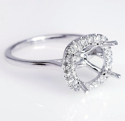 "ENGR03112" Scoop Pave Diamond Halo Engagement Ring Setting