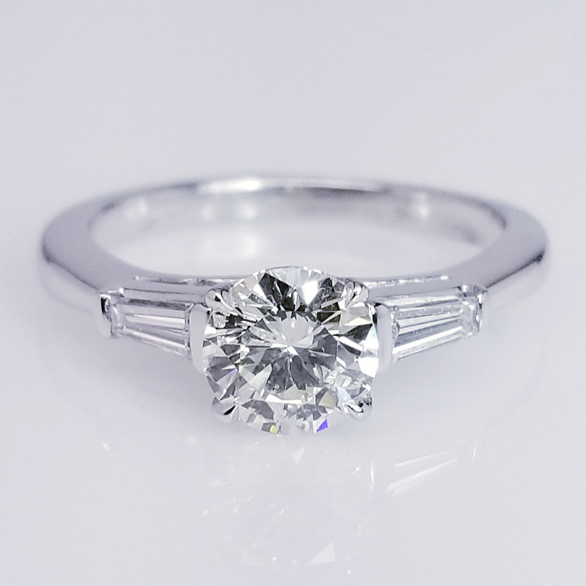 "ENGR02456" Classic Diamond Engagement Ring With Baguette Cuts