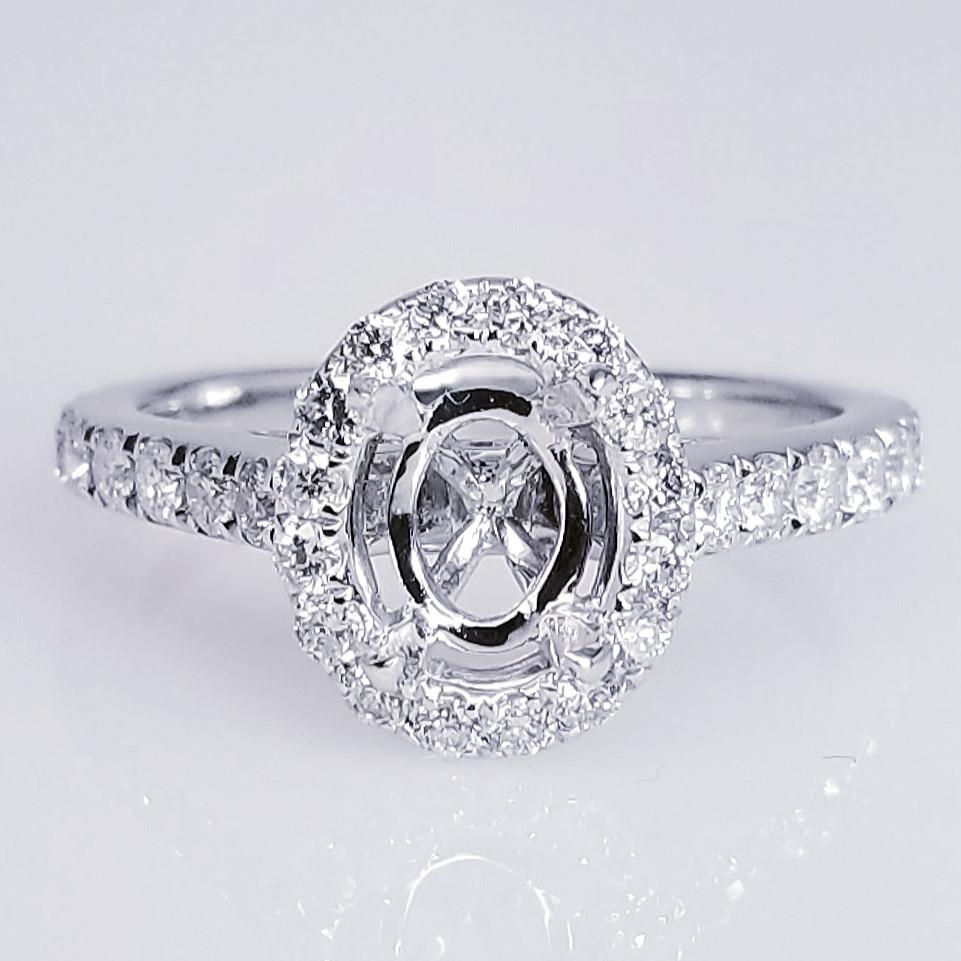 "ENGR03022" Oval Diamond Halo Engagement Ring Setting
