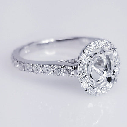 "ENGR03022" Oval Diamond Halo Engagement Ring Setting