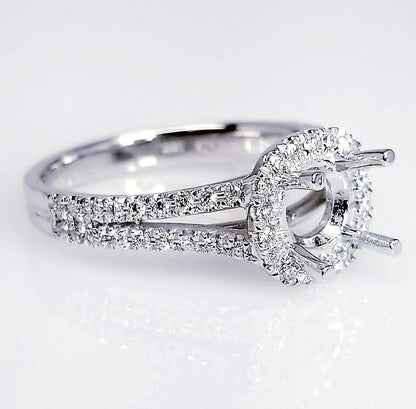 "ENGR03152" Split Diamond Engagement Ring Setting With A Matching Diamond Band
