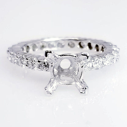 "ENGR02885" Shared Prong Diamond Engagement Ring Setting For A Square Diamond