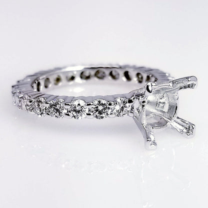 "ENGR02885" Shared Prong Diamond Engagement Ring Setting For A Square Diamond