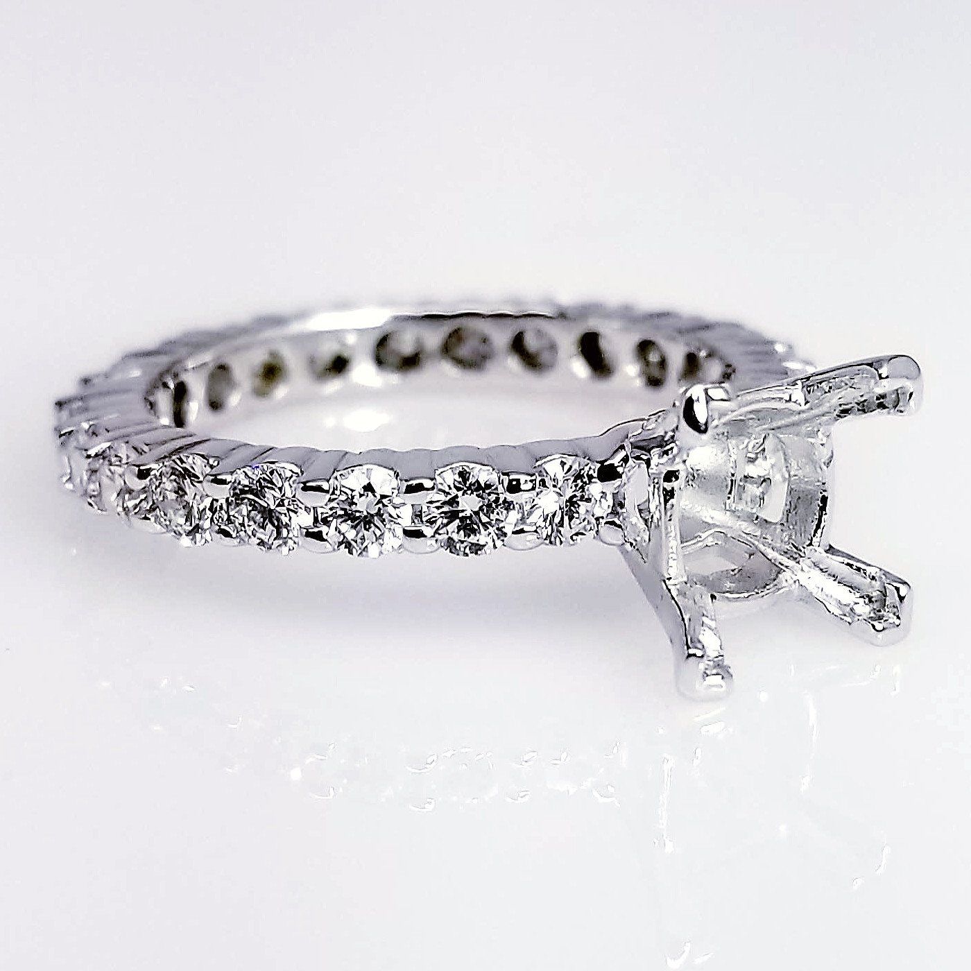 "ENGR02885" Shared Prong Diamond Engagement Ring Setting For A Square Diamond