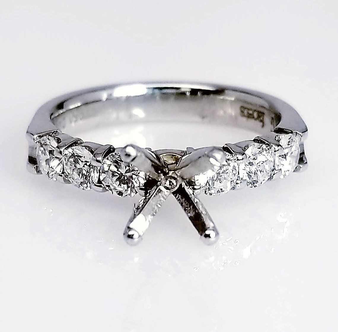 Diamond Accented Diamond Solitaire Engagement Ring Setting